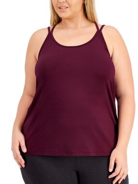Ideology Performance NWT Double-Strap Tank Top in Deep Wine Size XXL